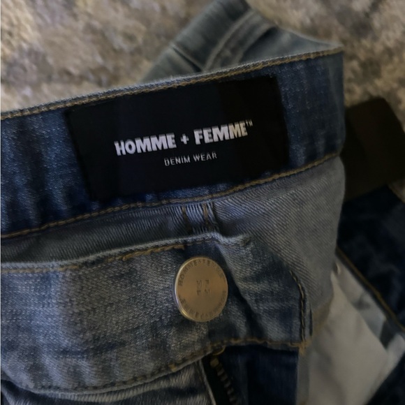 Blue Skinny Jeans with White Stripe Detail - Picture 2 of 6